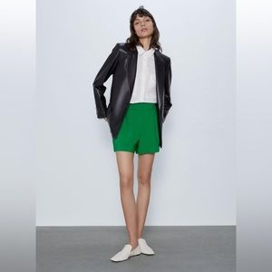 ZARA The Smart Short High waisted green pleated shorts NEW WITH TAGS! Size SMALL